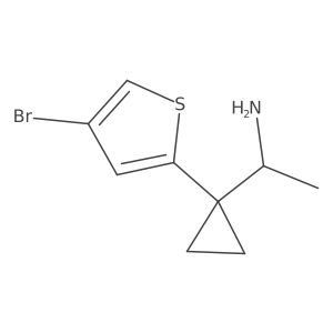 1-[1-(4-Bromothiophen-2-yl)cyclopropyl]ethan-1-amine结构式