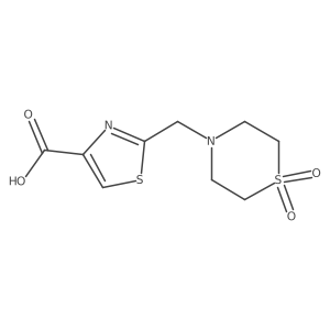 2-[(1,1-Dioxo-1lambda6-thiomorpholin-4-yl)methyl]-1,3-thiazole-4-carboxylic acid结构式