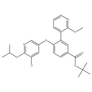Tert-butyl 4-((5-chloro-6-isopropoxypyridin-3-yl)oxy)-3-(2-methoxypyridin-3-yl)benzoate结构式