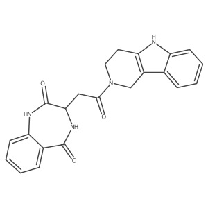3-[2-oxo-2-(1,3,4,5-tetrahydro-2H-pyrido[4,3-b]indol-2-yl)ethyl]-3,4-dihydro-1H-1,4-benzodiazepine-2,5-dione结构式