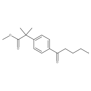 Methyl 4(4-iodo-1-oxobutyl)-alpha,alpha-dimethylphenylacetate Structure