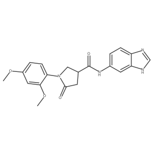 N-(1H-benzimidazol-6-yl)-1-(2,4-dimethoxyphenyl)-5-oxopyrrolidine-3-carboxamide结构式