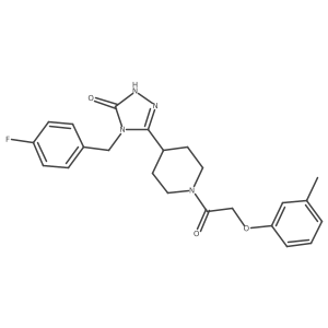4-(4-fluorobenzyl)-5-{1-[(3-methylphenoxy)acetyl]piperidin-4-yl}-2,4-dihydro-3H-1,2,4-triazol-3-one结构式