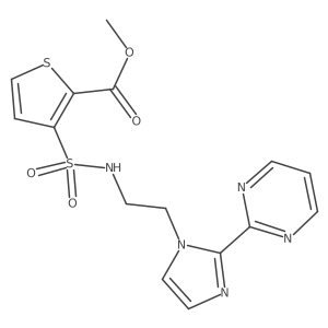 methyl 3-(N-(2-(2-(pyrimidin-2-yl)-1H-imidazol-1-yl)ethyl)sulfamoyl)thiophene-2-carboxylate Structure