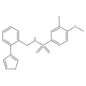3-fluoro-4-methoxy-N-(2-(thiophen-3-yl)benzyl)benzenesulfonamide结构式