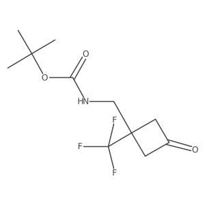 tert-butyl N-{[3-oxo-1-(trifluoromethyl)cyclobutyl]methyl}carbamate Structure