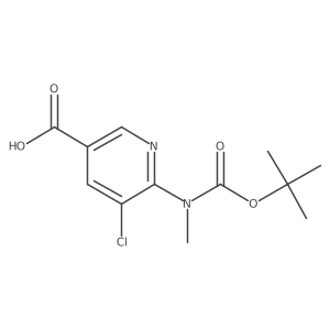 6-((tert-Butoxycarbonyl)(methyl)amino)-5-chloronicotinic acid结构式