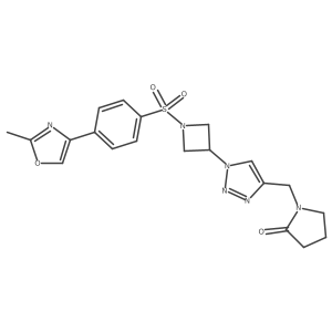 1-((1-(1-((4-(2-methyloxazol-4-yl)phenyl)sulfonyl)azetidin-3-yl)-1H-1,2,3-triazol-4-yl)methyl)pyrrolidin-2-one结构式
