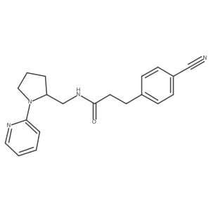 3-(4-cyanophenyl)-N-((1-(pyridin-2-yl)pyrrolidin-2-yl)methyl)propanamide Structure