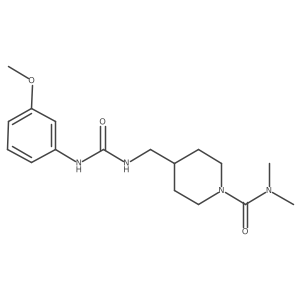 4-((3-(3-methoxyphenyl)ureido)methyl)-N,N-dimethylpiperidine-1-carboxamide结构式