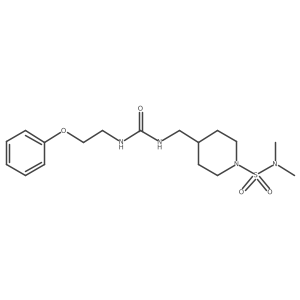 N,N-dimethyl-4-((3-(2-phenoxyethyl)ureido)methyl)piperidine-1-sulfonamide结构式
