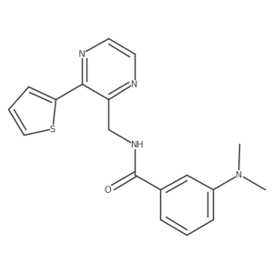 3-(dimethylamino)-N-((3-(thiophen-2-yl)pyrazin-2-yl)methyl)benzamide Structure