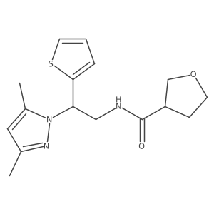 N-(2-(3,5-dimethyl-1H-pyrazol-1-yl)-2-(thiophen-2-yl)ethyl)tetrahydrofuran-3-carboxamide Structure