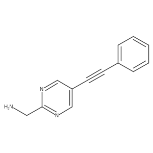 [5-(2-Phenylethynyl)pyrimidin-2-yl]methanamine结构式