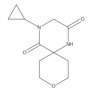 4-Cyclopropyl-9-oxa-1,4-diazaspiro[5.5]undecane-2,5-dione结构式