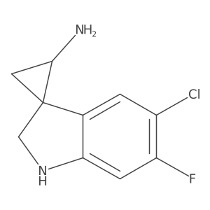 5'-Chloro-6'-fluoro-1',2'-dihydrospiro[cyclopropane-1,3'-indole]-3-amine结构式