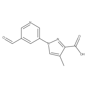 1-(5-formylpyridin-3-yl)-4-methyl-1H-pyrazole-3-carboxylic acid Structure
