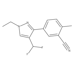 5-[4-(difluoromethyl)-1-ethyl-1H-pyrazol-3-yl]-2-methylbenzonitrile结构式