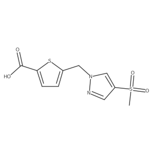 5-[(4-methanesulfonyl-1H-pyrazol-1-yl)methyl]thiophene-2-carboxylic acid结构式