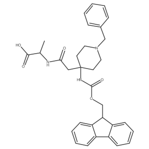 (2S)-2-{2-[1-benzyl-4-({[(9H-fluoren-9-yl)methoxy]carbonyl}amino)piperidin-4-yl]acetamido}propanoic acid结构式
