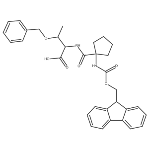 (2S,3R)-3-(benzyloxy)-2-{[1-({[(9H-fluoren-9-yl)methoxy]carbonyl}amino)cyclopentyl]formamido}butanoic acid Structure