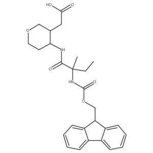 2-{4-[2-({[(9H-fluoren-9-yl)methoxy]carbonyl}amino)-2-methylbutanamido]oxan-3-yl}acetic acid结构式