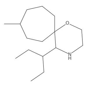 9-Methyl-5-(pentan-3-yl)-1-oxa-4-azaspiro[5.6]dodecane结构式