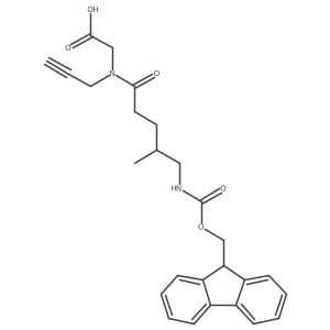 2-[5-({[(9H-fluoren-9-yl)methoxy]carbonyl}amino)-4-methyl-N-(prop-2-yn-1-yl)pentanamido]acetic acid结构式