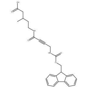 5-[4-({[(9H-fluoren-9-yl)methoxy]carbonyl}amino)but-2-ynamido]-3-methylpentanoic acid结构式