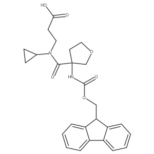 3-{N-cyclopropyl-1-[3-({[(9H-fluoren-9-yl)methoxy]carbonyl}amino)oxolan-3-yl]formamido}propanoic acid结构式