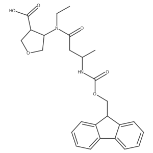 4-[N-ethyl-3-({[(9H-fluoren-9-yl)methoxy]carbonyl}amino)butanamido]oxolane-3-carboxylic acid Structure