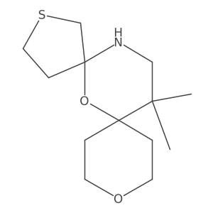 13,13-Dimethyl-6,10-dioxa-2-thia-15-azadispiro[4.1.5^{7}.3^{5}]pentadecane Structure