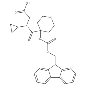 2-{N-cyclopropyl-1-[4-({[(9H-fluoren-9-yl)methoxy]carbonyl}amino)oxan-4-yl]formamido}acetic acid结构式