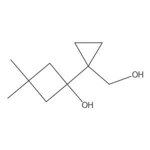 1-[1-(Hydroxymethyl)cyclopropyl]-3,3-dimethylcyclobutan-1-ol结构式