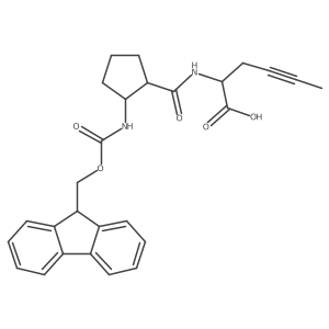 rac-2-{[(1R,2S)-2-({[(9H-fluoren-9-yl)methoxy]carbonyl}amino)cyclopentyl]formamido}hex-4-ynoic acid Structure