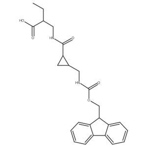 rac-2-({[(1R,2S)-2-[({[(9H-fluoren-9-yl)methoxy]carbonyl}amino)methyl]cyclopropyl]formamido}methyl)butanoic acid Structure