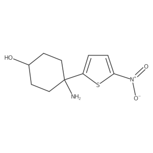 4-Amino-4-(5-nitrothiophen-2-yl)cyclohexan-1-ol结构式