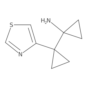 1-[1-(1,3-Thiazol-4-yl)cyclopropyl]cyclopropan-1-amine结构式