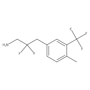 2,2-Difluoro-3-[4-methyl-3-(trifluoromethyl)phenyl]propan-1-amine结构式