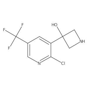 3-[2-Chloro-5-(trifluoromethyl)pyridin-3-yl]azetidin-3-ol结构式