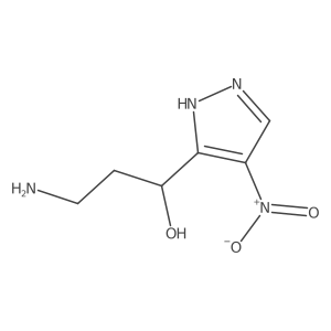 3-amino-1-(4-nitro-1H-pyrazol-3-yl)propan-1-ol结构式