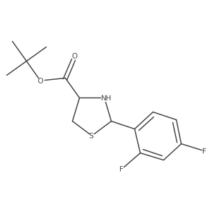 Tert-butyl 2-(2,4-difluorophenyl)-1,3-thiazolidine-4-carboxylate Structure