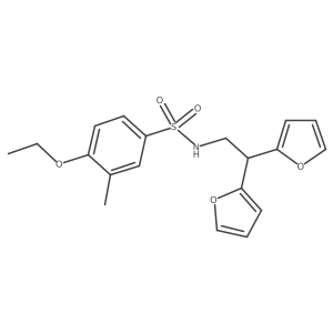 N-(2,2-di(furan-2-yl)ethyl)-4-ethoxy-3-methylbenzenesulfonamide Structure