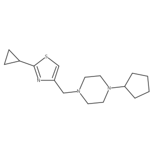1-Cyclopentyl-4-[(2-cyclopropyl-1,3-thiazol-4-yl)methyl]piperazine结构式