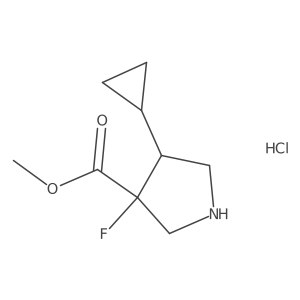 Methyl 4-cyclopropyl-3-fluoropyrrolidine-3-carboxylate;hydrochloride结构式