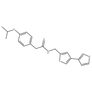 N-[[4-(Furan-3-yl)thiophen-2-yl]methyl]-2-(4-propan-2-ylsulfanylphenyl)acetamide结构式