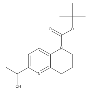 tert-Butyl (R)-6-(1-hydroxyethyl)-3,4-dihydro-1,5-naphthyridine-1(2H)-carboxylate结构式