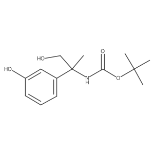 tert-butyl N-[1-hydroxy-2-(3-hydroxyphenyl)propan-2-yl]carbamate结构式