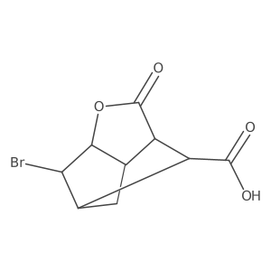 rel-(3R,3aR,5S,6S,6aS,7R)-6-Bromohexahydro-2-oxo-3,5-methano-2H-cyclopenta[b]furan-7-carboxylic acid结构式