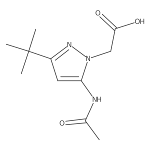 2-(3-tert-butyl-5-acetamido-1H-pyrazol-1-yl)acetic acid结构式